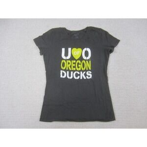 Oregon Shirt Youth Girls XL Gray Ducks Short Sleeve Heart Casual Top University‎